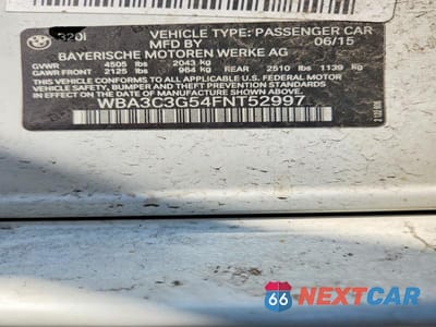 Zdjęcie 12 z 12 samochodu: 2015 BMW 320 I XDRIVE VIN:WBA3C3G54FNT52997 - miniatura