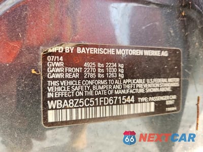 Zdjęcie 12 z 12 samochodu: 2015 BMW 328 XIGT SULEV VIN:WBA8Z5C51FD671544 - miniatura