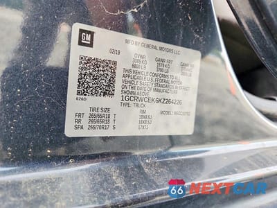 Zdjęcie 12 z 12 samochodu: 2019 CHEVROLET SILVERADO C1500 LT VIN:1GCRWCEK6KZ264226 - miniatura