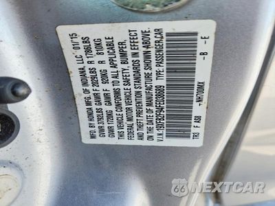 Zdjęcie 12 z 12 samochodu: 2015 HONDA CIVIC EXL VIN:19XFB2F94FE038689 - miniatura