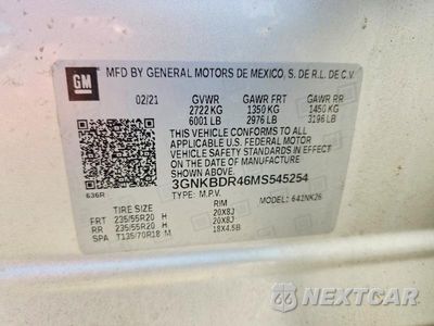 Zdjęcie 13 z 13 samochodu: 2021 CHEVROLET BLAZER 3LT VIN:3GNKBDR46MS545254 - miniatura