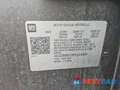 Zdjęcie 12 z 12 samochodu: 2023 CHEVROLET MALIBU LS VIN:1G1ZB5ST2PF114507 - miniatura