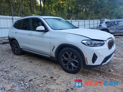 Czwarte zdjęcie samochodu z boku: 2022 BMW X3 SDRIVE30I VIN:5UX43DP00N9M68107 - miniatura