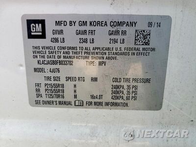 Zdjęcie 14 z 14 samochodu: 2015 BUICK ENCORE VIN:KL4CJASB0FB033702 - miniatura