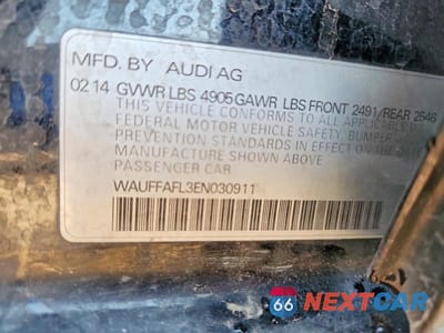 Zdjęcie 12 z 12 samochodu: 2014 AUDI A4 PREMIUM PLUS VIN:WAUFFAFL3EN030911 - miniatura