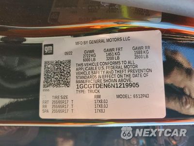 Zdjęcie 13 z 13 samochodu: 2022 CHEVROLET COLORADO Z71 VIN:1GCGTDEN6N1219905 - miniatura