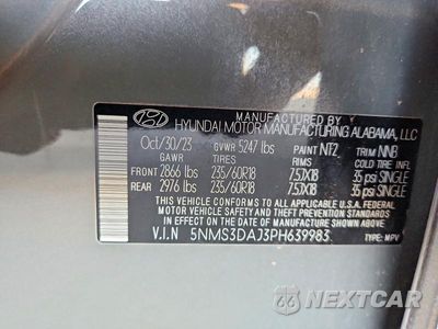 Zdjęcie 13 z 13 samochodu: 2023 HYUNDAI SANTA FE SEL PREMIUM VIN:5NMS3DAJ3PH639983 - miniatura