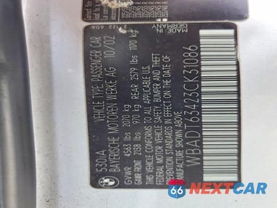 Zdjęcie 12 z 12 samochodu: 2003 BMW 530 I AUTOMATIC VIN:WBADT63423CK31086 - miniatura