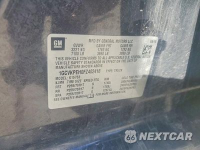 Zdjęcie 12 z 12 samochodu: 2015 CHEVROLET SILVERADO K1500 VIN:1GCVKPEH0FZ402418 - miniatura