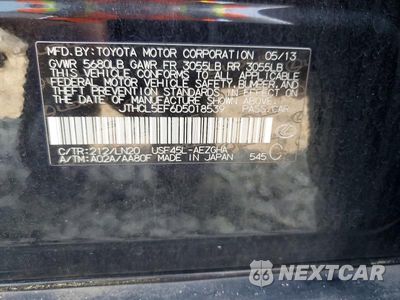 Zdjęcie 12 z 12 samochodu: 2013 LEXUS LS 460 VIN:JTHCL5EF6D5018539 - miniatura