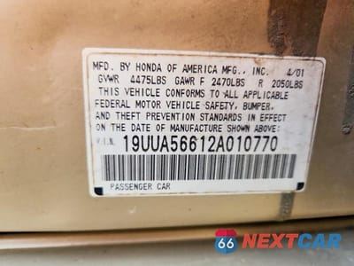 Zdjęcie 12 z 12 samochodu: 2002 ACURA 3.2TL VIN:19UUA56612A010770 - miniatura