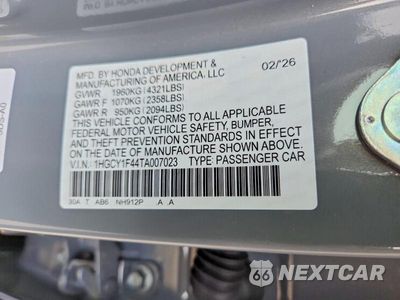 Zdjęcie 13 z 13 samochodu: 2026 HONDA ACCORD SE VIN:1HGCY1F44TA007023 - miniatura