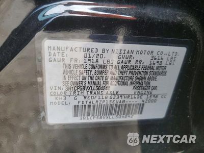 Zdjęcie 13 z 13 samochodu: 2020 NISSAN KICKS S VIN:3N1CP5BVXLL504242 - miniatura