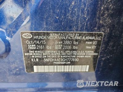 Zdjęcie 12 z 12 samochodu: 2016 HYUNDAI ELANTRA VALUE EDITION VIN:5NPDH4AE9GH777690 - miniatura