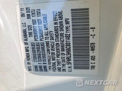 Zdjęcie 13 z 13 samochodu: 2012 HONDA ODYSSEY EXL VIN:5FNRL5H66CB011482 - miniatura