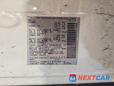 Zdjęcie 13 z 13 samochodu: 2015 NISSAN ROGUE SL VIN:5N1AT2MV4FC802177 - miniatura