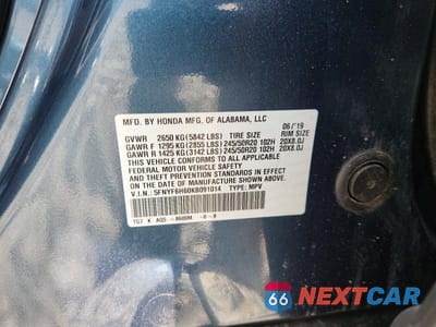 Zdjęcie 13 z 13 samochodu: 2019 HONDA PILOT TOURING VIN:5FNYF6H60KB091014 - miniatura