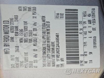 Zdjęcie 13 z 13 samochodu: 2010 FORD EXPLORER XLT VIN:1FMEU6DE2AUA95461 - miniatura