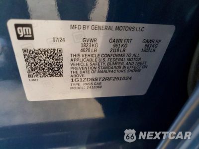 Zdjęcie 12 z 12 samochodu: 2024 CHEVROLET MALIBU LT VIN:1G1ZD5ST2RF251024 - miniatura