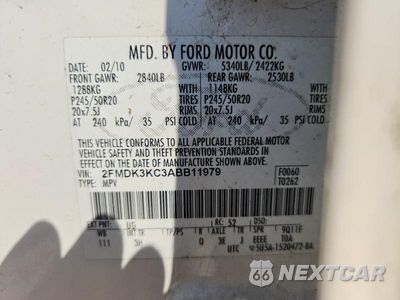 Zdjęcie 12 z 12 samochodu: 2010 FORD EDGE LIMITED VIN:2FMDK3KC3ABB11979 - miniatura