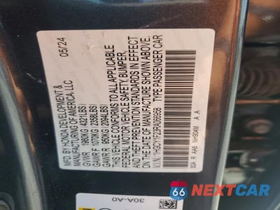 Zdjęcie 12 z 12 samochodu: 2024 HONDA ACCORD LX VIN:1HGCY1F23RA066958 - miniatura