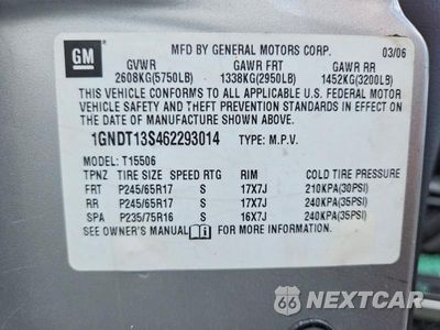 Zdjęcie 14 z 14 samochodu: 2006 CHEVROLET TRAILBLAZER LS VIN:1GNDT13S462293014 - miniatura