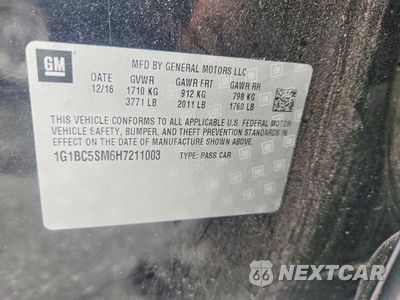 Zdjęcie 12 z 12 samochodu: 2017 CHEVROLET CRUZE LS VIN:1G1BC5SM6H7211003 - miniatura