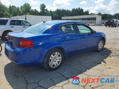 Trzecie zdjęcie samochodu z tyłu: 2013 DODGE AVENGER SE VIN:1C3CDZAB3DN622837 - miniatura