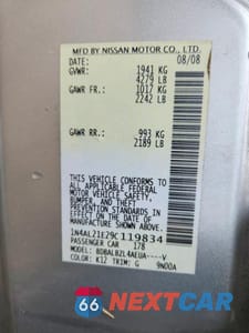 Zdjęcie 13 z 13 samochodu: 2009 NISSAN ALTIMA 2.5 VIN:1N4AL21E29C119834 - miniatura