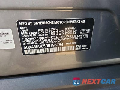 Zdjęcie 13 z 13 samochodu: 2024 BMW X5 XDRIVE50E VIN:5UX43EU05R9T95784 - miniatura