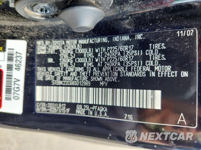 Zdjęcie 13 z 13 samochodu: 2008 TOYOTA SIENNA XLE LIMITED VIN:5TDBK22C68S012989 - miniatura