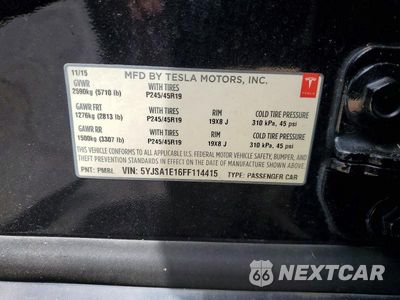 Zdjęcie 14 z 14 samochodu: 2015 TESLA MODEL S VIN:5YJSA1E16FF114415 - miniatura