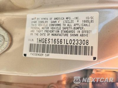 Zdjęcie 12 z 12 samochodu: 2001 HONDA CIVIC LX VIN:1HGES16561L023308 - miniatura