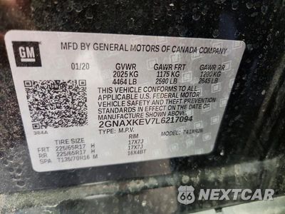 Zdjęcie 13 z 13 samochodu: 2020 CHEVROLET EQUINOX LT VIN:2GNAXKEV7L6217094 - miniatura
