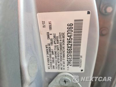Zdjęcie 13 z 13 samochodu: 2002 HONDA CIVIC LX VIN:2HGES166X2H547066 - miniatura