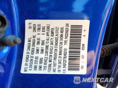 Zdjęcie 12 z 12 samochodu: 2018 HONDA CIVIC EX VIN:2HGFC2F78JH602161 - miniatura