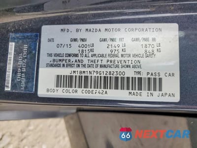 Zdjęcie 13 z 13 samochodu: 2016 MAZDA 3 GRAND TOURING VIN:JM1BM1N79G1282300 - miniatura