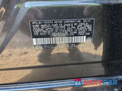 Zdjęcie 12 z 12 samochodu: 2011 LEXUS ES 350 VIN:JTHBK1EG7B2441290 - miniatura