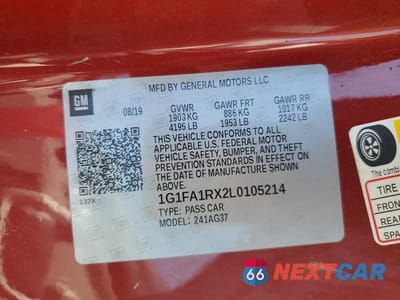 Zdjęcie 13 z 13 samochodu: 2020 CHEVROLET CAMARO LS VIN:1G1FA1RX2L0105214 - miniatura