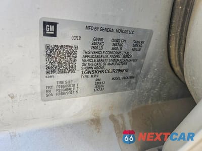 Zdjęcie 13 z 13 samochodu: 2018 CHEVROLET SUBURBAN K1500 LT VIN:1GNSKHKC6JR295876 - miniatura