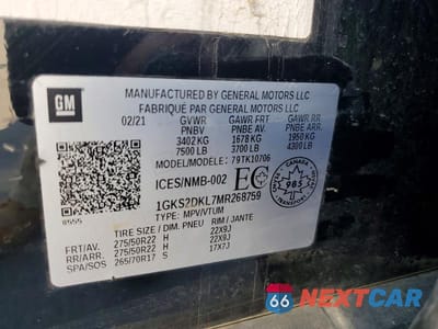 Zdjęcie 13 z 13 samochodu: 2021 GMC YUKON DENALI VIN:1GKS2DKL7MR268759 - miniatura