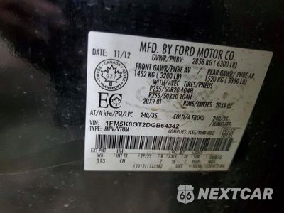 Zdjęcie 13 z 13 samochodu: 2013 FORD EXPLORER SPORT VIN:1FM5K8GT2DGB64342 - miniatura
