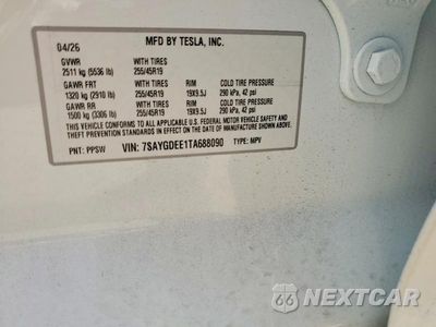 Zdjęcie 12 z 12 samochodu: 2026 TESLA MODEL Y VIN:7SAYGDEE1TA688090 - miniatura