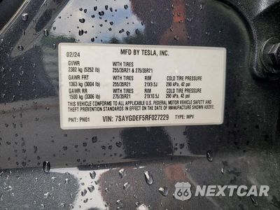Zdjęcie 13 z 13 samochodu: 2024 TESLA MODEL Y VIN:7SAYGDEF5RF027229 - miniatura