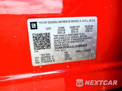 Zdjęcie 13 z 13 samochodu: 2020 CHEVROLET BLAZER 1LT VIN:3GNKBBRA1LS589414 - miniatura