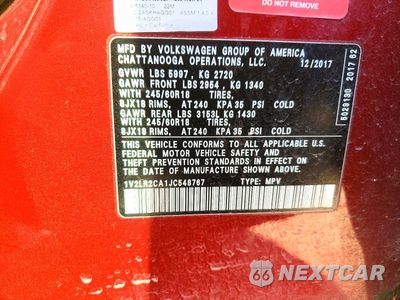Zdjęcie 13 z 13 samochodu: 2018 VOLKSWAGEN ATLAS SE VIN:1V2LR2CA1JC548767 - miniatura