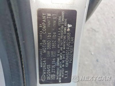 Zdjęcie 12 z 12 samochodu: 2004 HYUNDAI ELANTRA GLS VIN:KMHDN46D14U823468 - miniatura