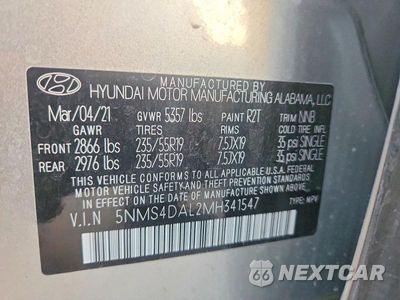 Zdjęcie 13 z 13 samochodu: 2021 HYUNDAI SANTA FE LIMITED VIN:5NMS4DAL2MH341547 - miniatura