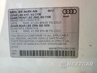 Zdjęcie 13 z 13 samochodu: 2018 AUDI Q3 PREMIUM VIN:WA1BCCFS1JR012160 - miniatura