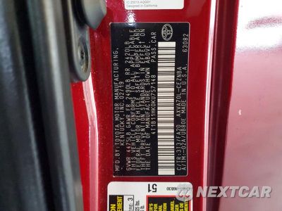 Zdjęcie 12 z 12 samochodu: 2019 TOYOTA CAMRY LE VIN:4T1B11HK0KU757148 - miniatura